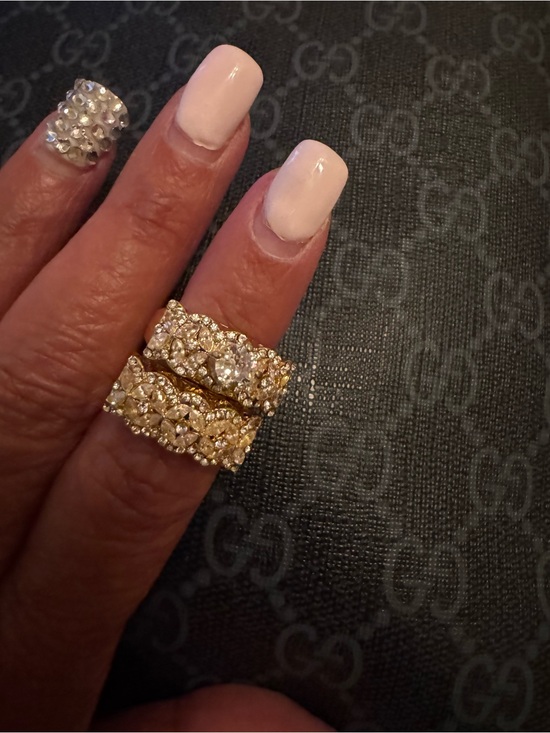 Jewelry - Gold Crystal Statement Rings - Elegant Women's Jewelry